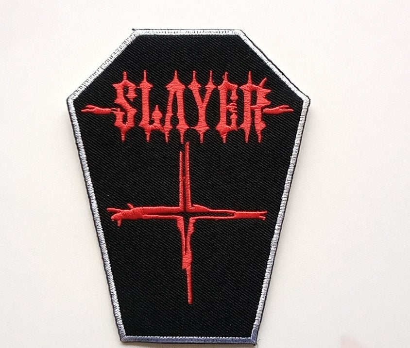 Slayer mooie  coffin patch 23 embroidered, Ophalen of Verzenden, Nieuw, Kleding