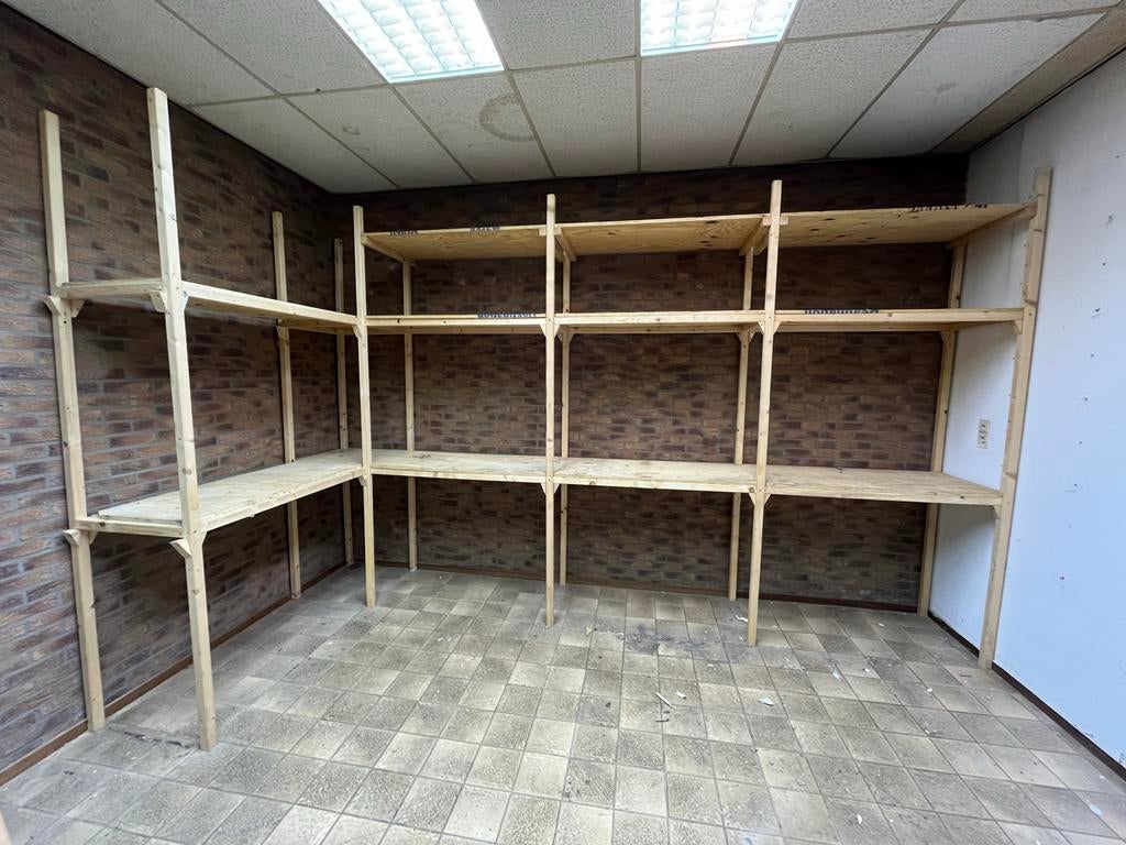 Vuren Houten Stellingkast met Hoekopstelling - 270x130x60cm, Ophalen of Verzenden, Gebruikt