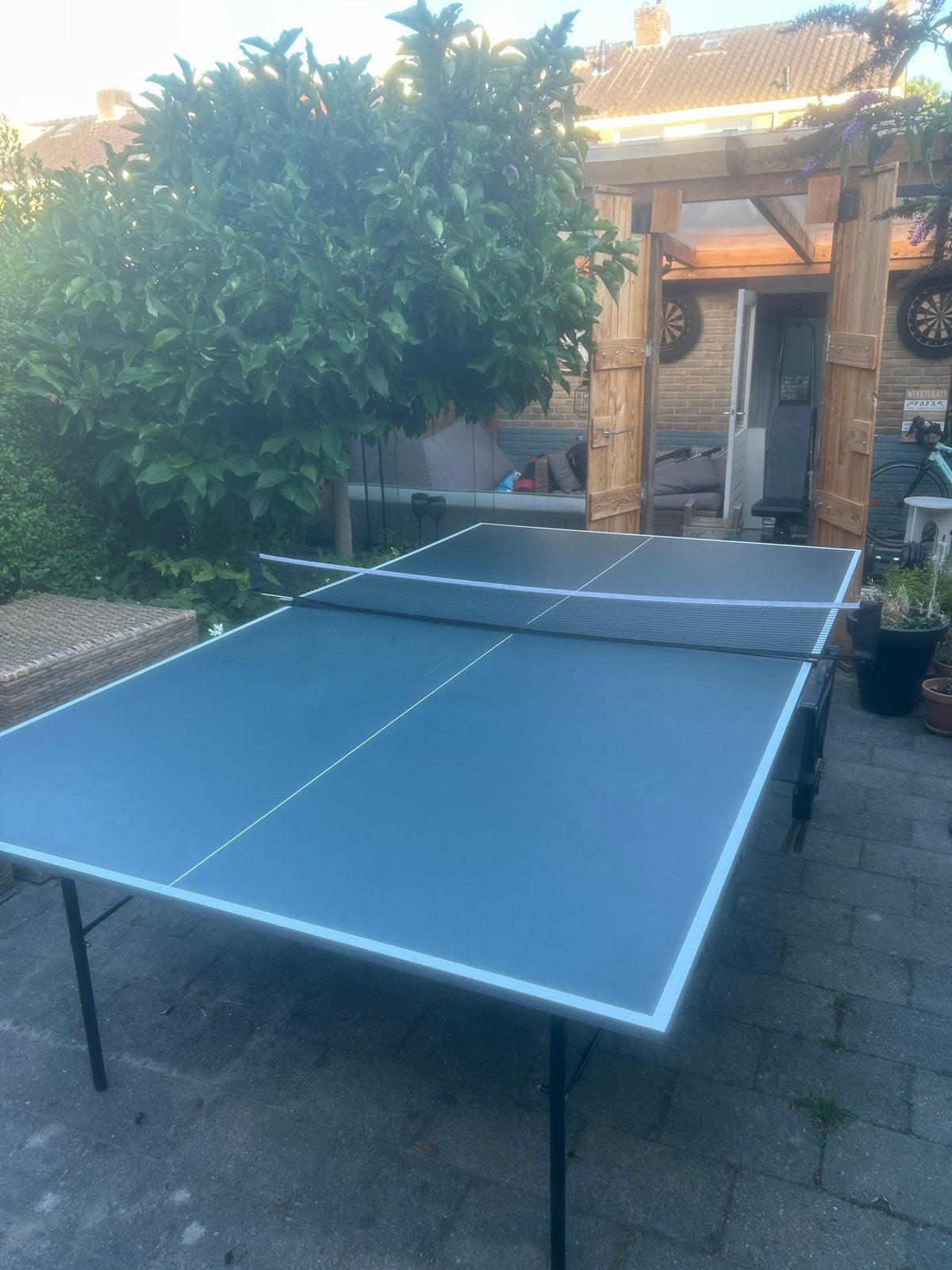 Heemskerk Tafeltennistafel - Inklapbaar en Verrijdbaar, Sport en Fitness, Tafeltennis, Ophalen, Gebruikt, Tafel Outdoor, Inklapbaar