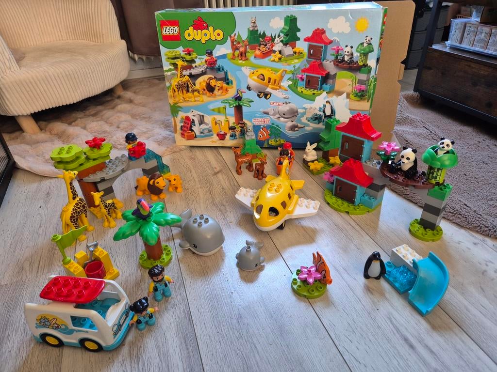 LEGO Duplo Werelddieren 10907 - Complete set met doos, Compleet, Overige thema's, Ophalen of Verzenden, Zo goed als nieuw