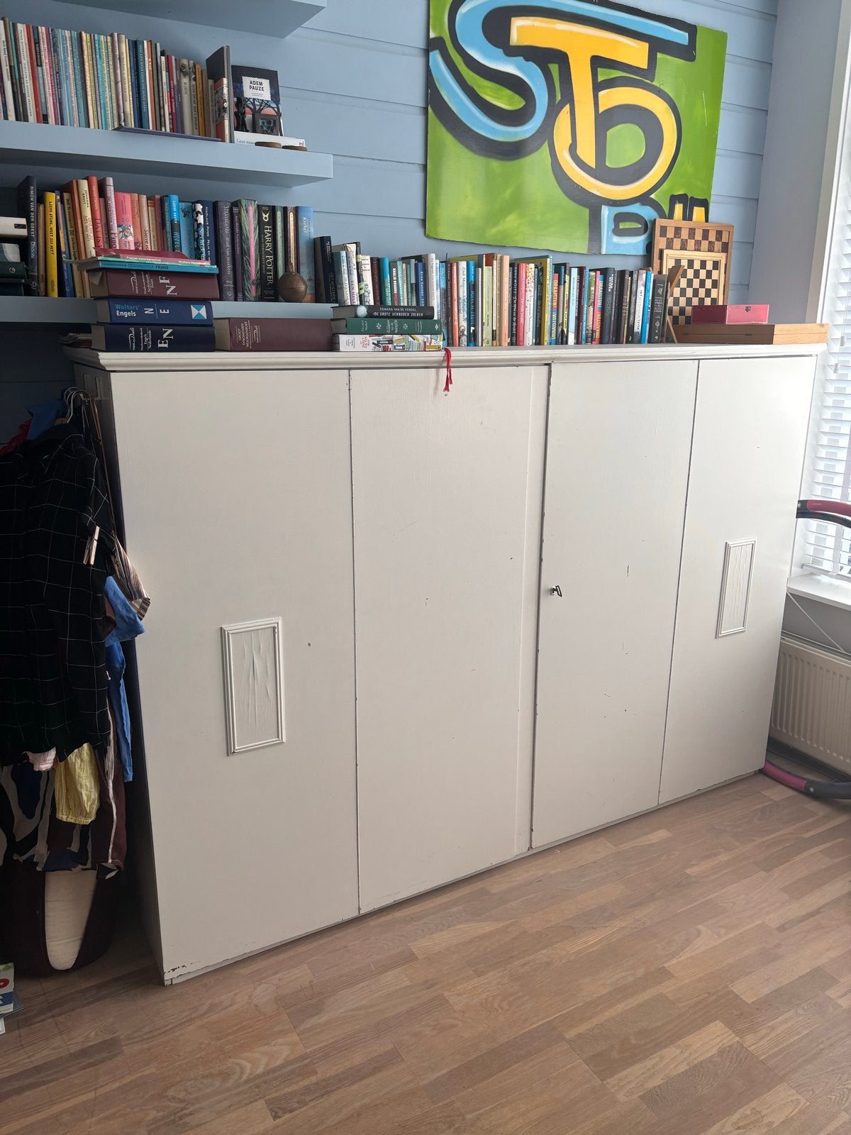 Opklapbed / Kastbed - Ideaal voor kleine ruimtes, Ophalen, Eenpersoons, Wit, 80 cm