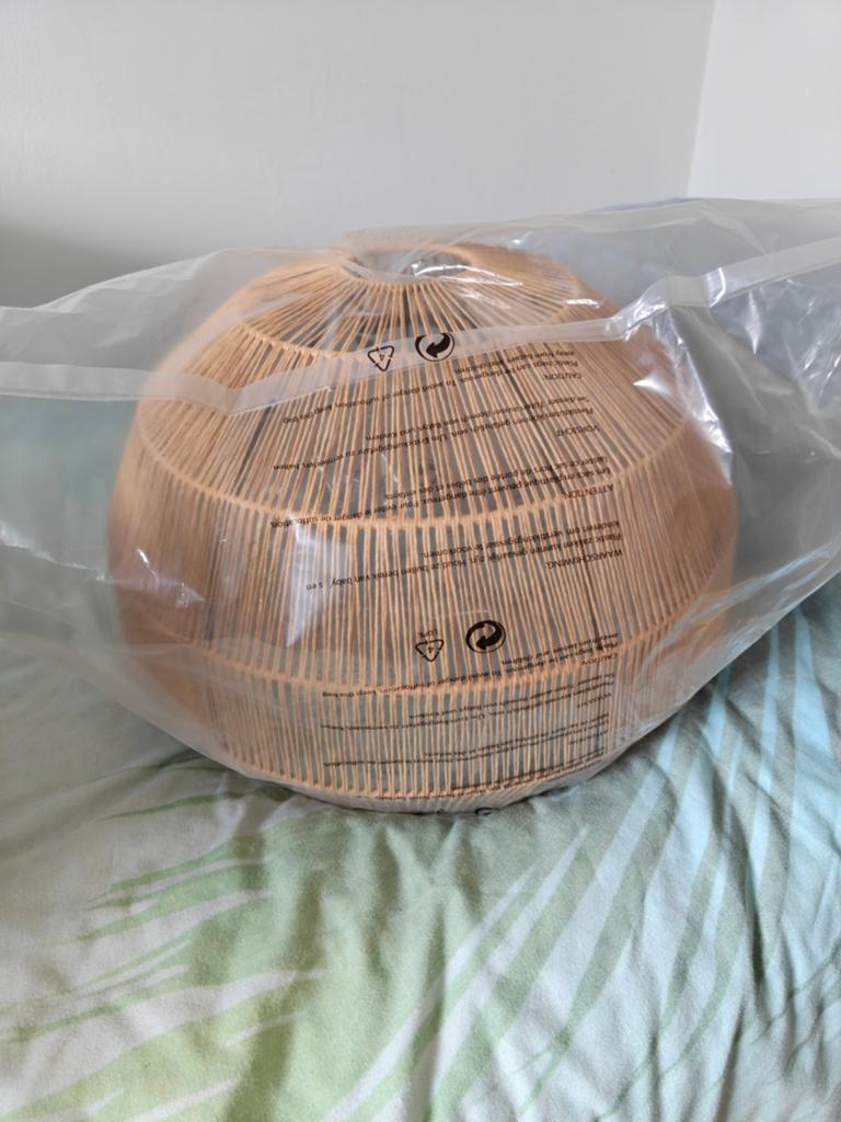 Touw lampenkap met Rotan uitstraling, Huis en Inrichting, Rond, Ophalen of Verzenden, Zo goed als nieuw, Rotan