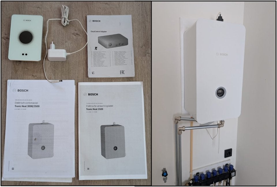 Bosch Tronic Heat 3500 9 kW elektr + EasyControl Thermostaat, Ophalen, Zo goed als nieuw, Minder dan 20 liter, Onderdeel