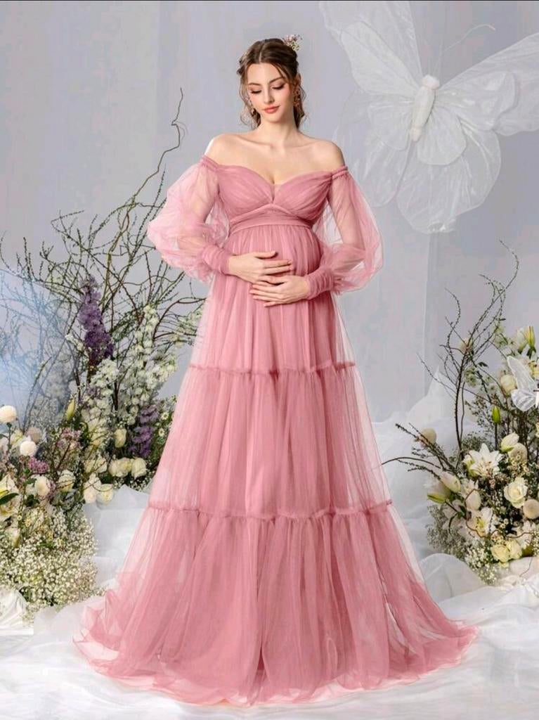 Roze Zwangerschapsjurk perfect voor fotoshoot maat L, Kleding | Dames, Positiekleding, Jurk, Maat 42/44 (L), Nieuw, Ophalen of Verzenden