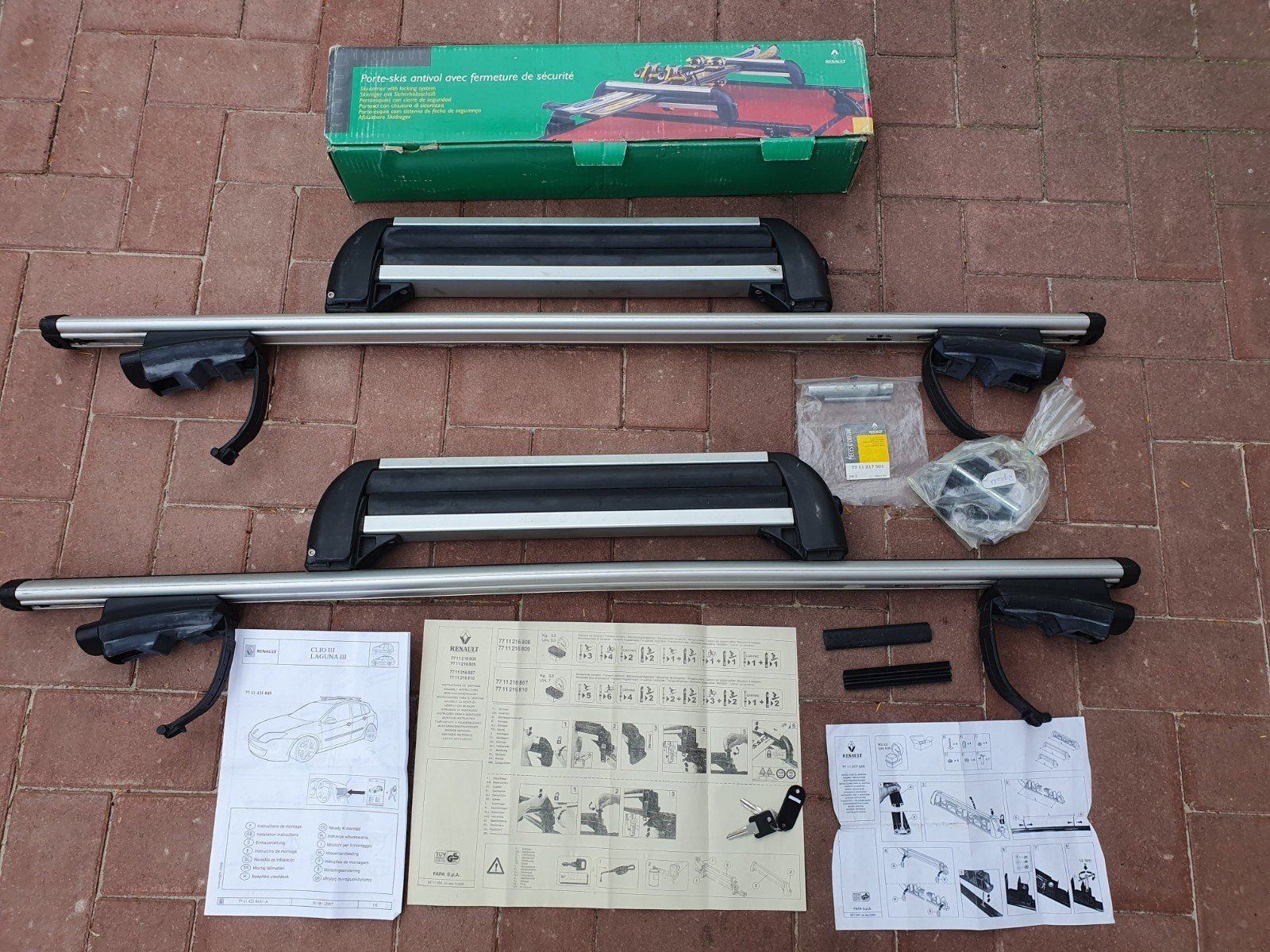 Renault Laguna/Clio dakdragers met Renault skidragers, Auto diversen, Dakdragers, Ophalen, Gebruikt