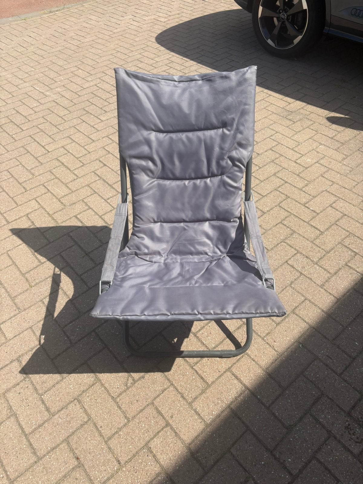 Comfortabele lig stoel grijs, Tuin en Terras, Ophalen of Verzenden, Zo goed als nieuw