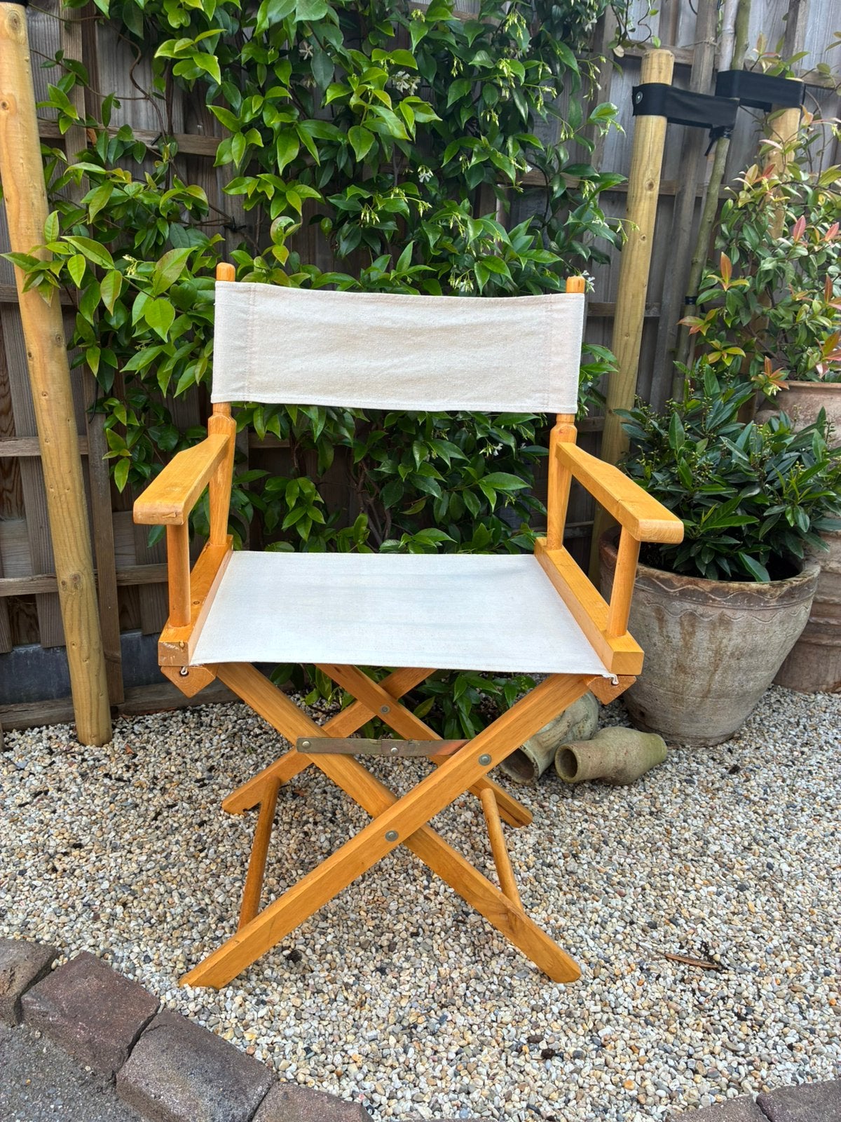Regisseurstoel - linnen, Tuin en Terras, Tuinstoelen, Ophalen, Zo goed als nieuw