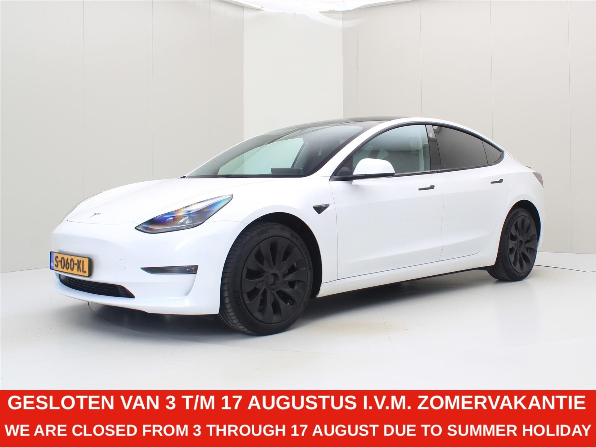 Tesla Model 3 Long-Range AWD 351pk 75 kWh 93.9% SoH UPGRADE, Auto's, Automaat, Gebruikt, Wit, Origineel Nederlands