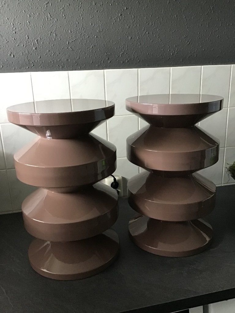 Bijzettafels, Minder dan 55 cm, Metaal of Aluminium, Rond, Zo goed als nieuw