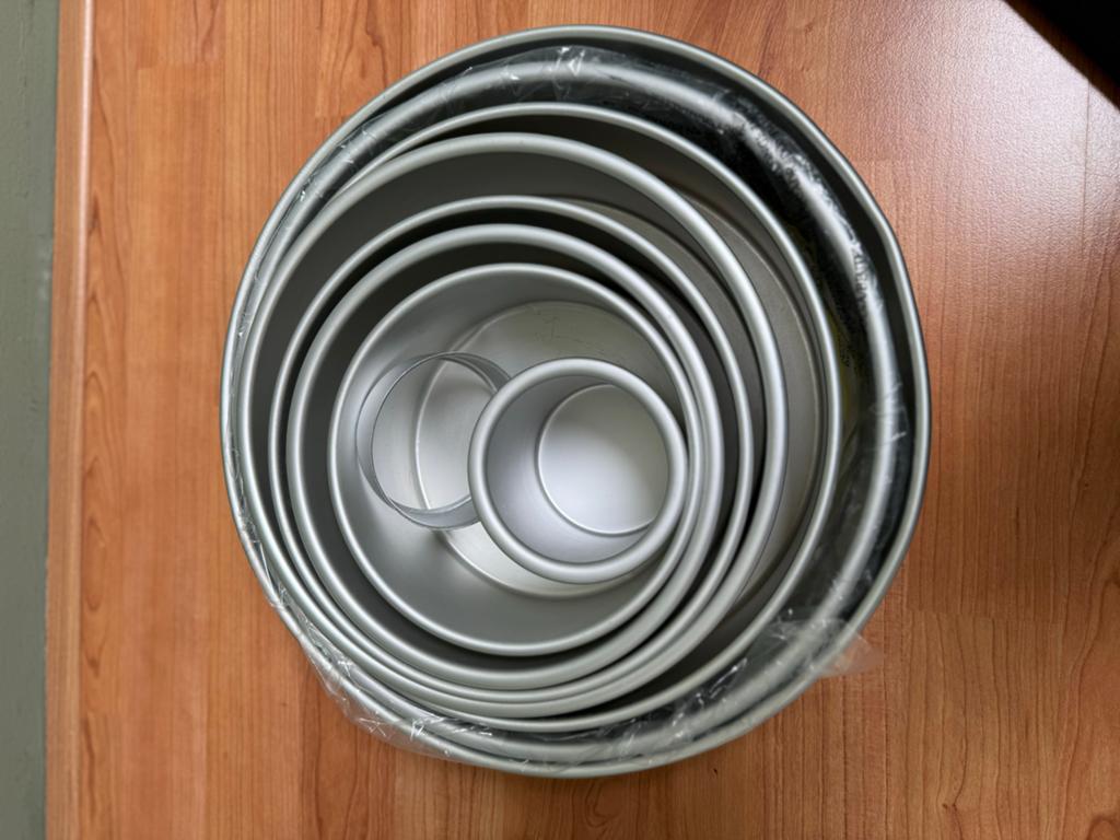 Set van 7 Ronde Bakvormen - PME - Diverse Maten, Ophalen, Gebruikt, Taarten, Bakvorm