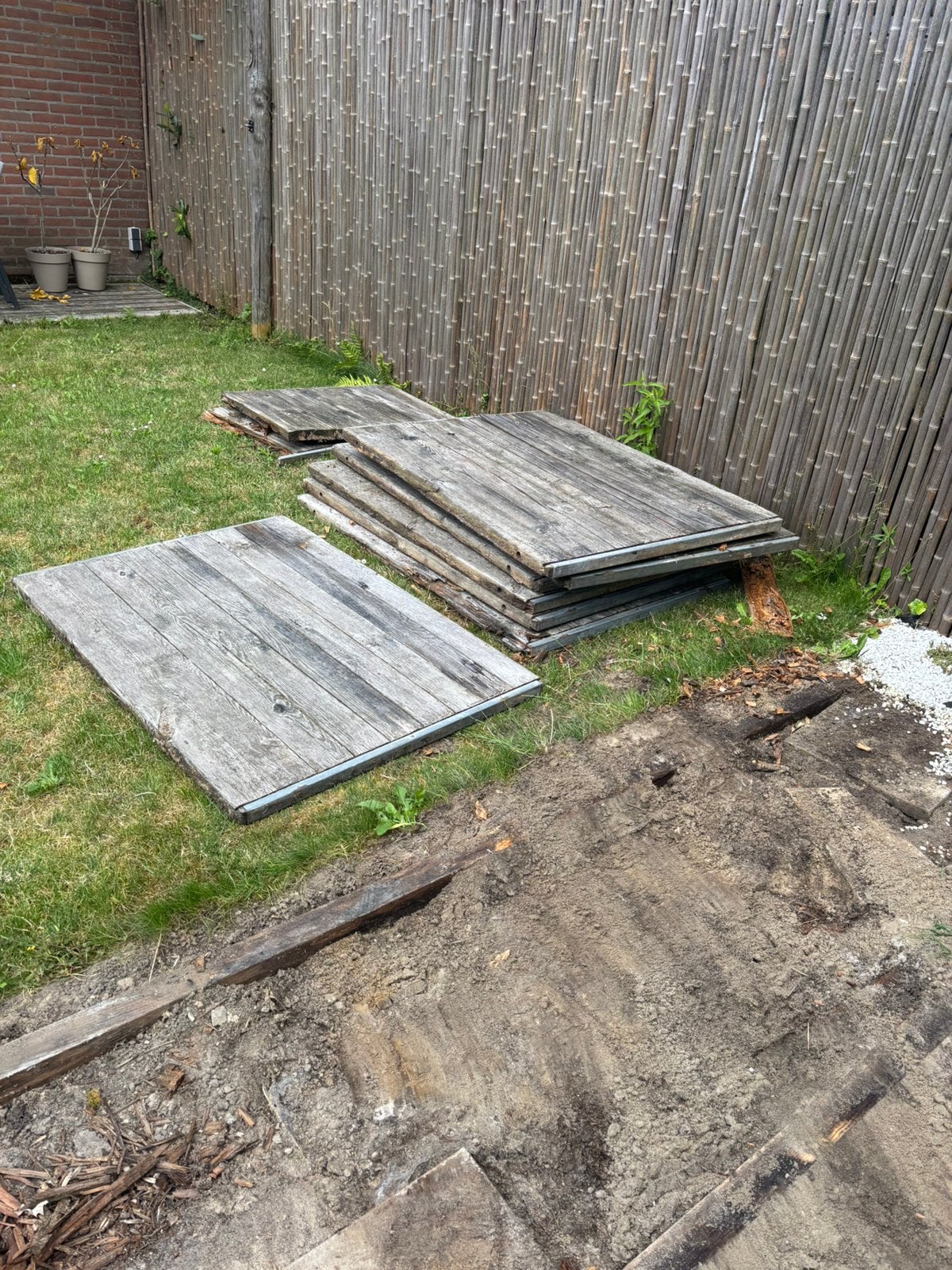 steenschotten, Tuin en Terras, Terrasdelen en Vlonders, Ophalen, Gebruikt, Hout