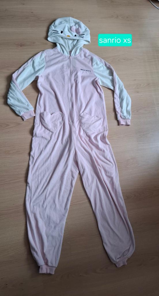 roze en witte Hello Kitty onesie xs, Ophalen of Verzenden, Zo goed als nieuw, Maat 34 (XS) of kleiner