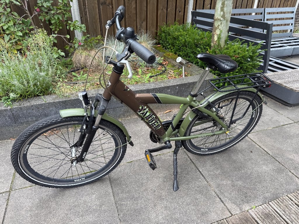 Stoere Alpina Yabber 24 inch – 3 versnellingen – groen/bruin, Ophalen, 24 inch, Velgrem, Alpina