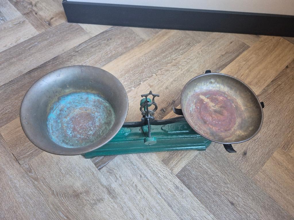 Weegschaal, Ophalen, Groen, Vintage, Gebruikt