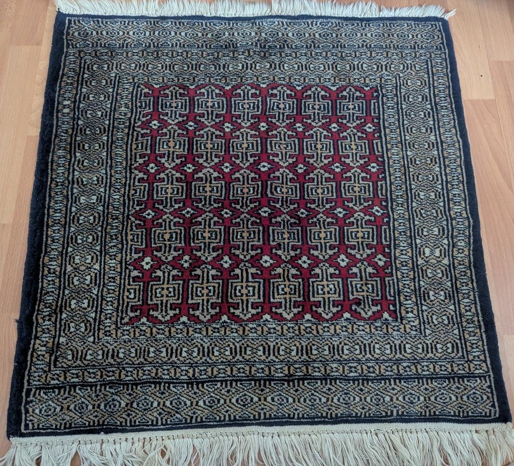 Vloerkleed oud Perzisch Vintage 63 cm x 62 cm wandkleed, 50 tot 100 cm, Blauw, Perzisch, Zo goed als nieuw