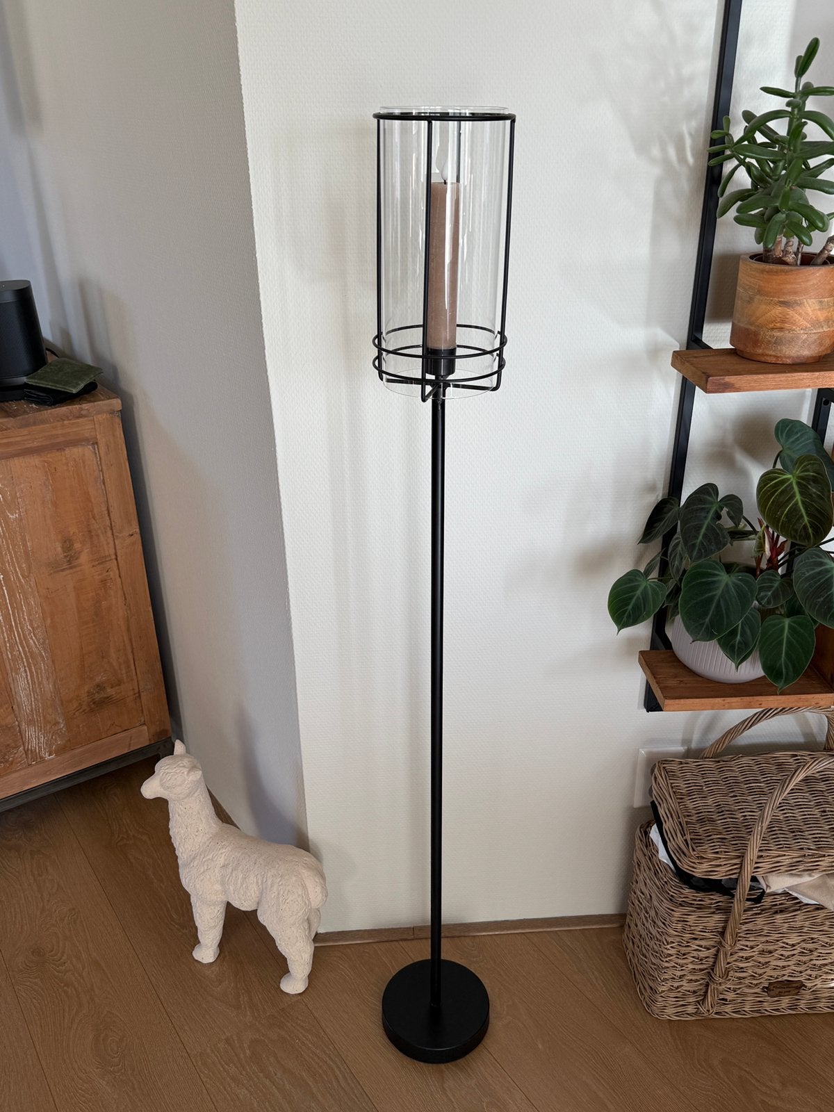 Staande kandelaar Milo XL Home Society zwart / glas, Huis en Inrichting, Ophalen, Gebruikt, Zwart, Kandelaar