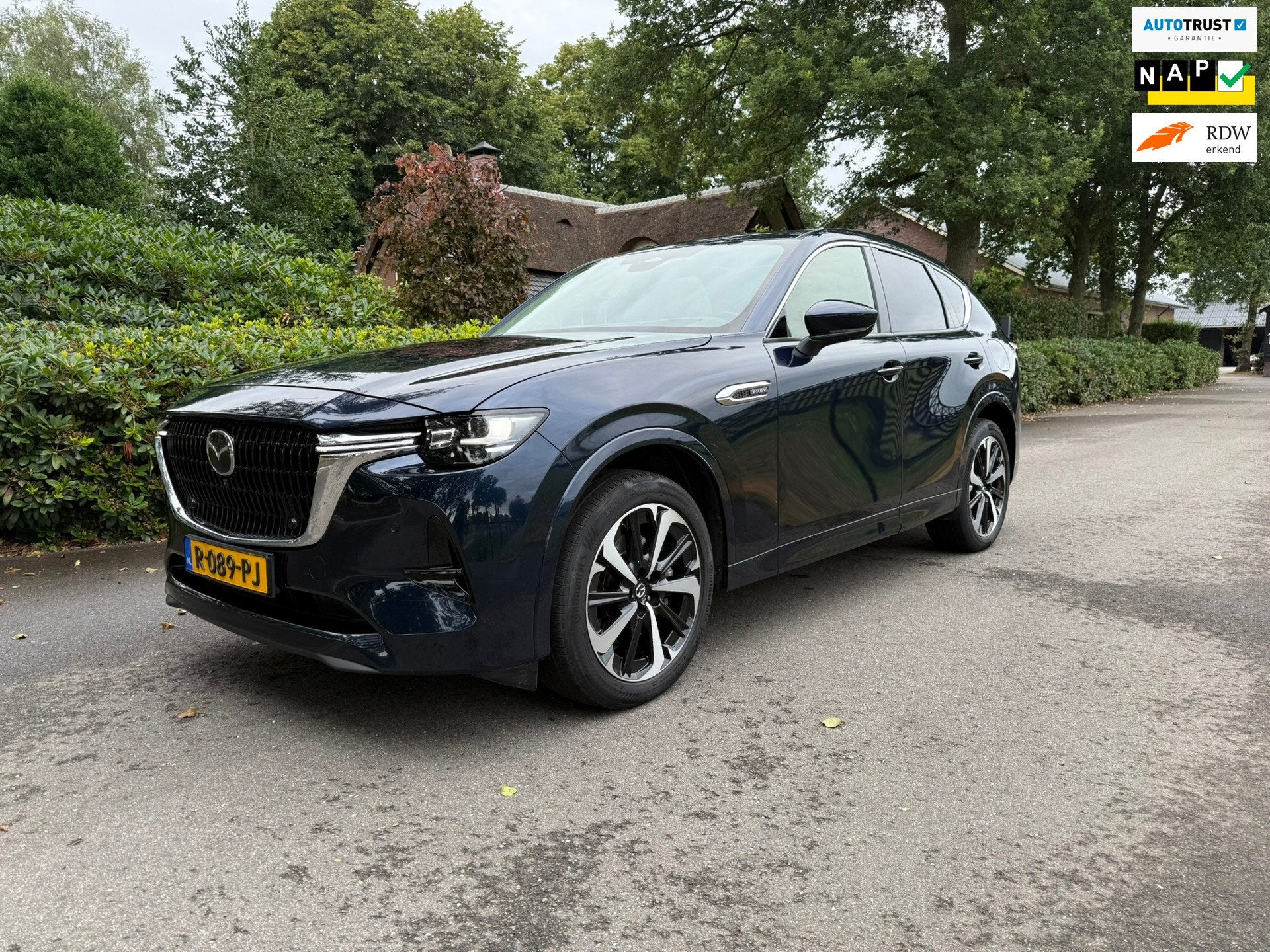 Mazda CX-60 2.5 e-SkyActiv PHEV Takumi, Auto's, Automaat, Gebruikt, Euro 6, Blauw