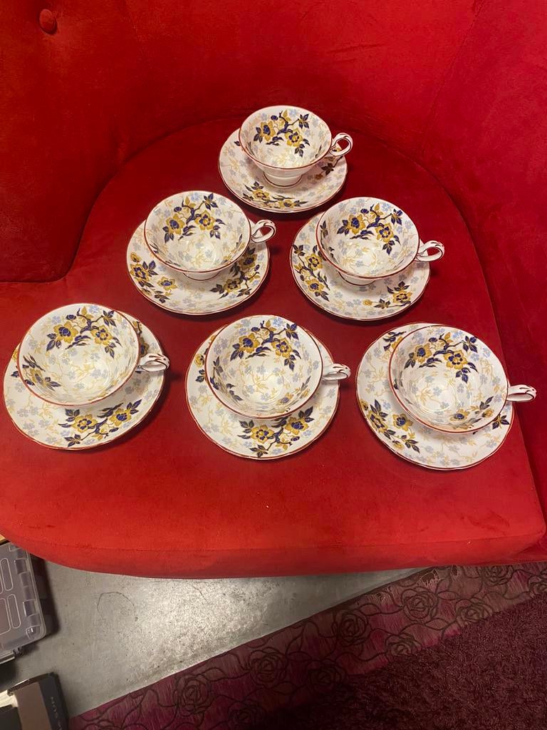 Old English Grosvenor China,J&G,6 zeldzame kop en schotels, Ophalen of Verzenden