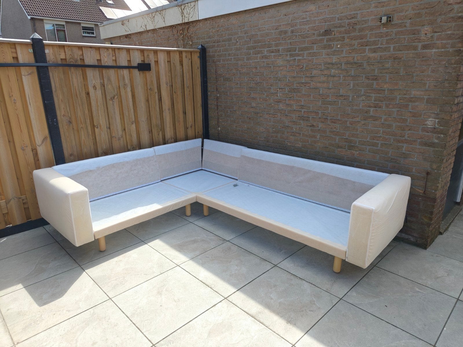 Ikea NORSBORG hoekbank 5-zits- ALLEEN FRAME, Ophalen, 250 tot 300 cm, Gebruikt, Hoekbank