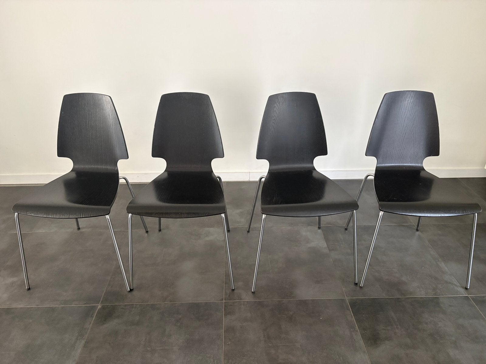 4 stoelen, Ophalen, Gebruikt, Zwart, Vier