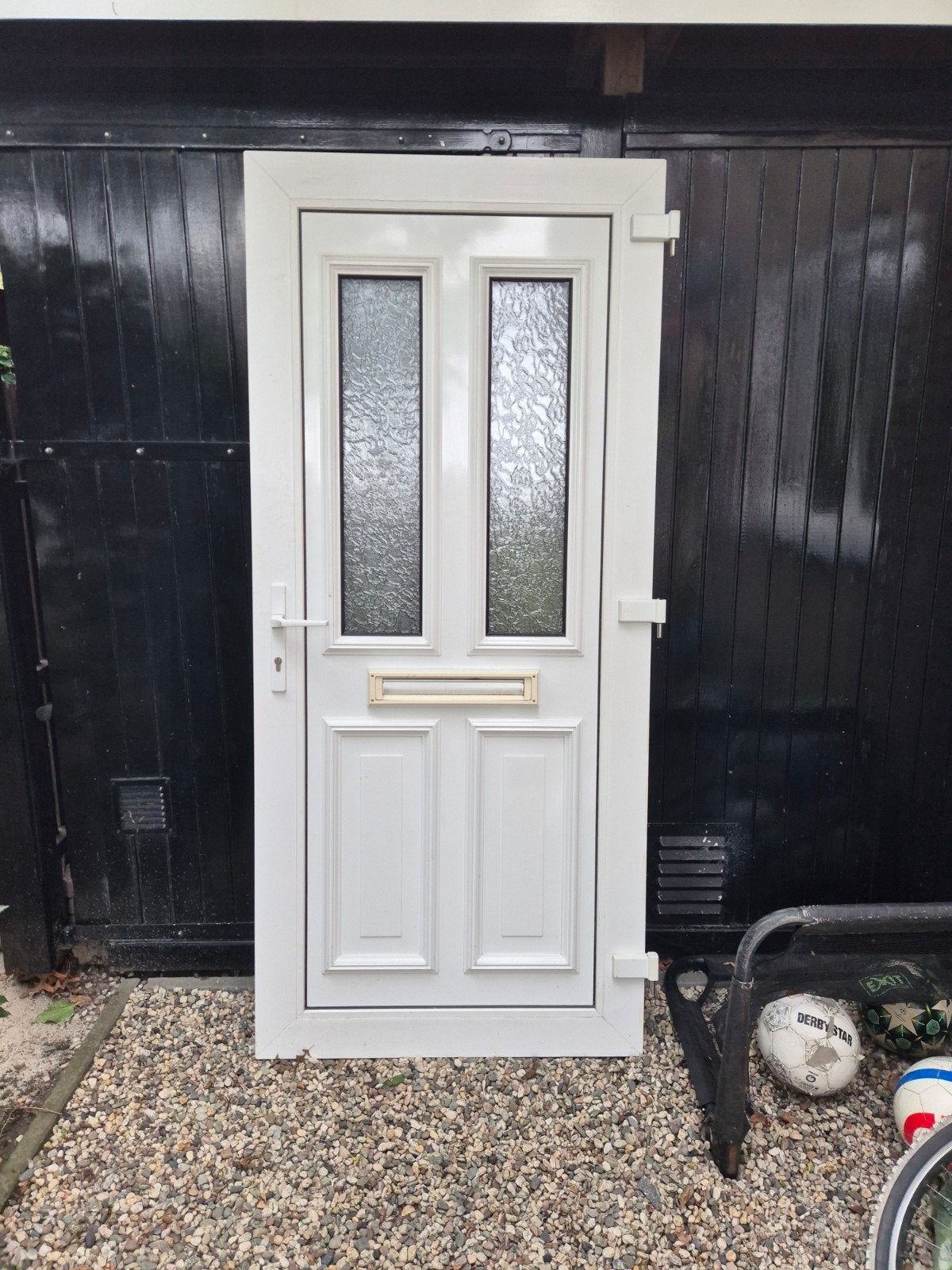 Voordeur wit met glas en kozijn, Gebruikt, 215 cm of meer, Buitendeur, Glas