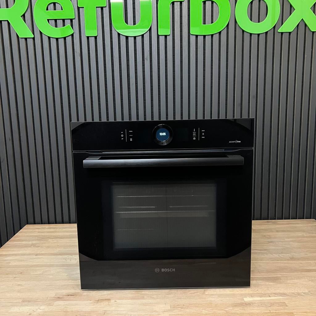 Bosch Serie 8 AccentLine inbouw combi stoomoven Carbon Black, Hete lucht, Refurbished, Oven met grill, Inbouw