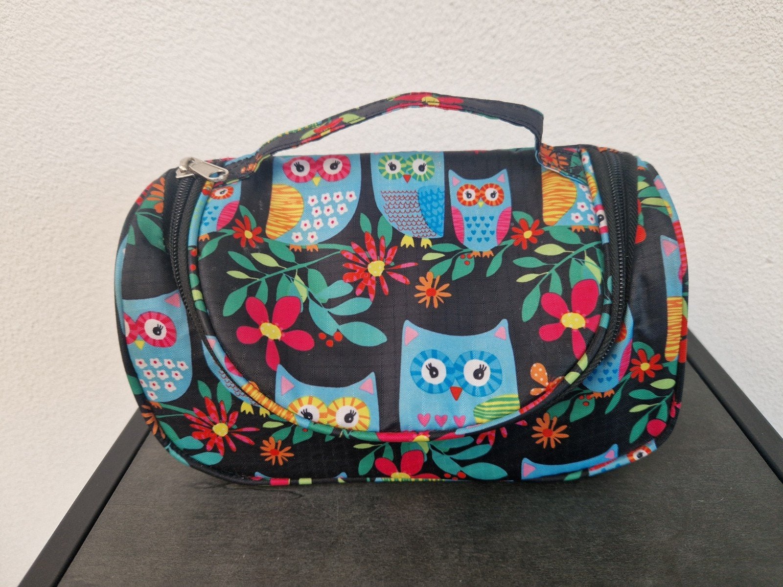 Vrolijke toilettas met uilenprint - Uitstekende staat, Sieraden, Tassen en Uiterlijk, Toilettassen, Zo goed als nieuw, Meisje