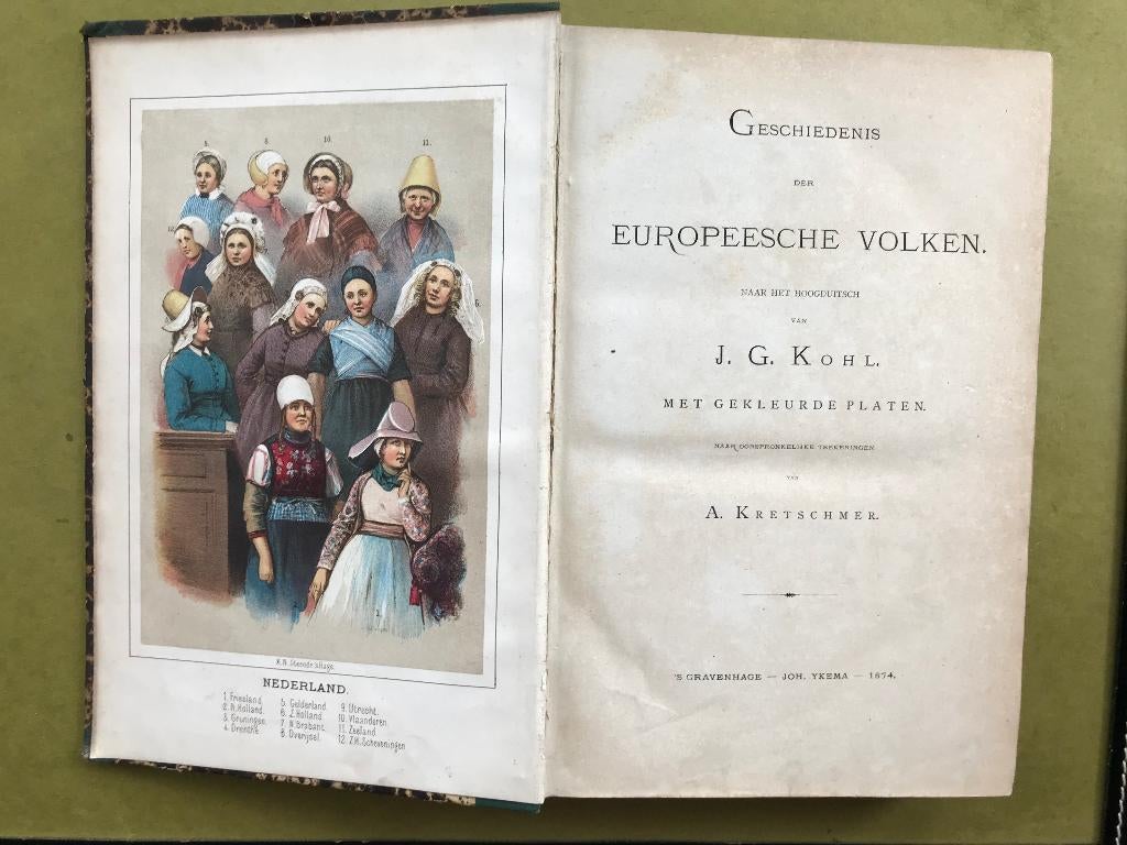 J.G. Kohl - Geschiedenis der Europeesche volken 1874, Antiek en Kunst, Ophalen of Verzenden, J.G. Kohl