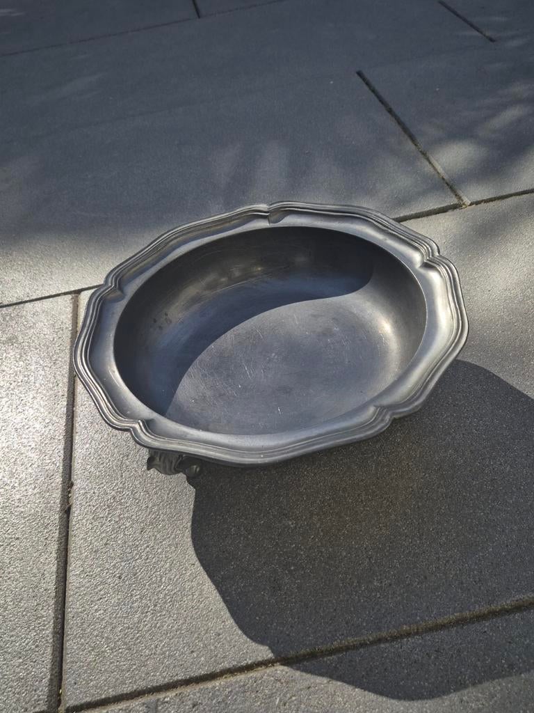 Antieke tinnen fruitschaal op pootjes, Antiek en Kunst, Antiek | Tin, Ophalen of Verzenden