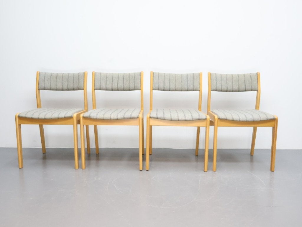 Set van 4 vintage eetkamerstoelen Farstrup Denmark, Hout, Gebruikt, Denemarken, Vier