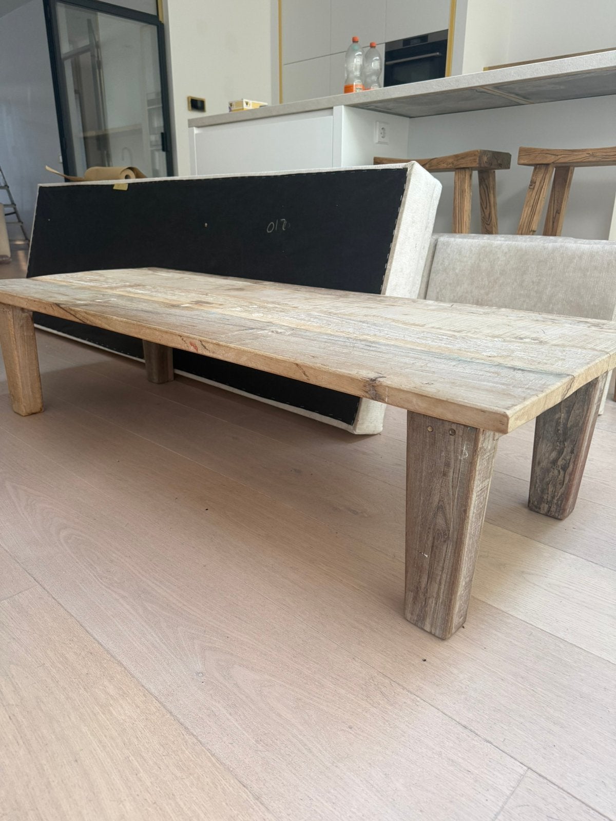 Houten salontafel - Ibiza style, Huis en Inrichting, Ophalen, Eikenhout, 50 tot 100 cm, Zo goed als nieuw
