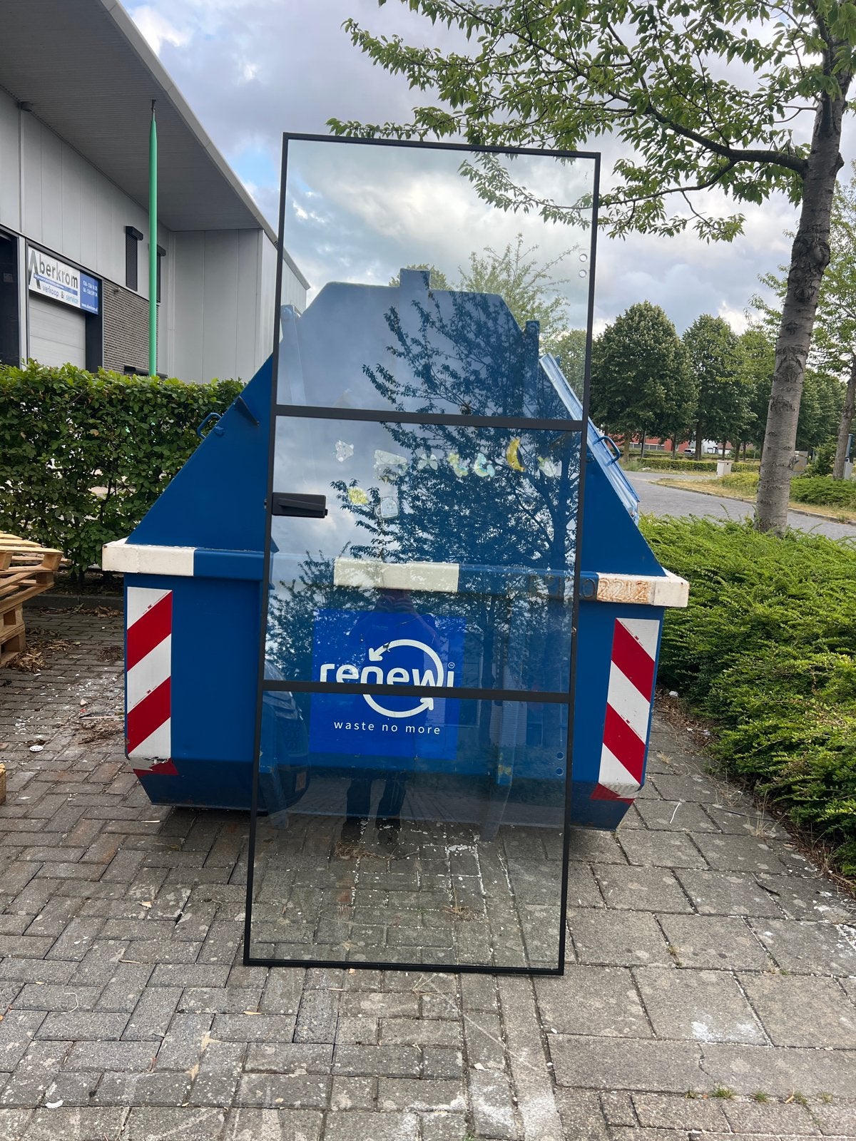 Stalen deur met glas 236 x 90, Ophalen, Gebruikt, 80 tot 100 cm, 215 cm of meer