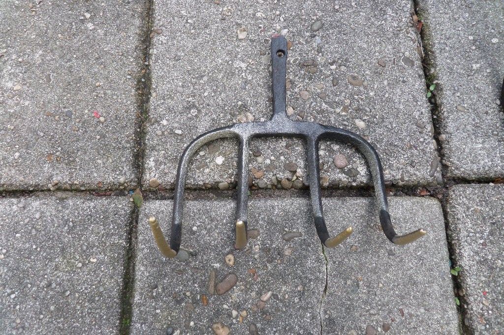 Mesthaak - Sloothaak - Zonder steel - Bodemprijs: €20,=, Tuin en Terras, Ophalen, Zo goed als nieuw, Hark
