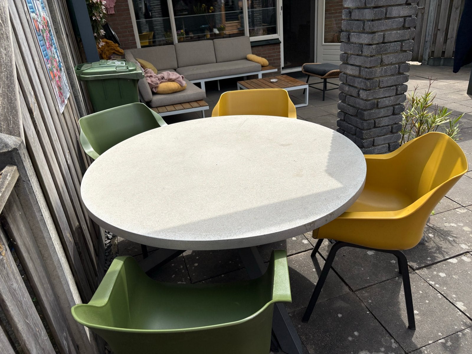 Set tafel(intratuin) en stoelen(hartman), Ophalen, 4 zitplaatsen, Gebruikt, Eettafel
