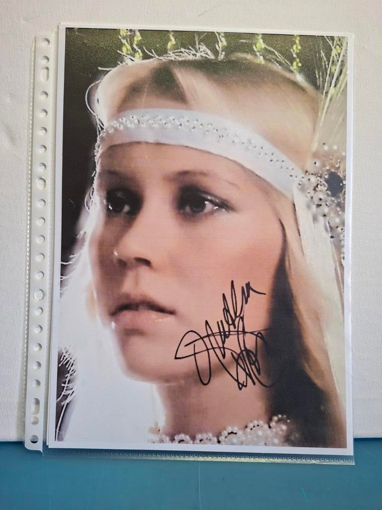 AGNETHA FALDSKOG ABBA, Verzenden, Zo goed als nieuw, Foto of Kaart, Gesigneerd