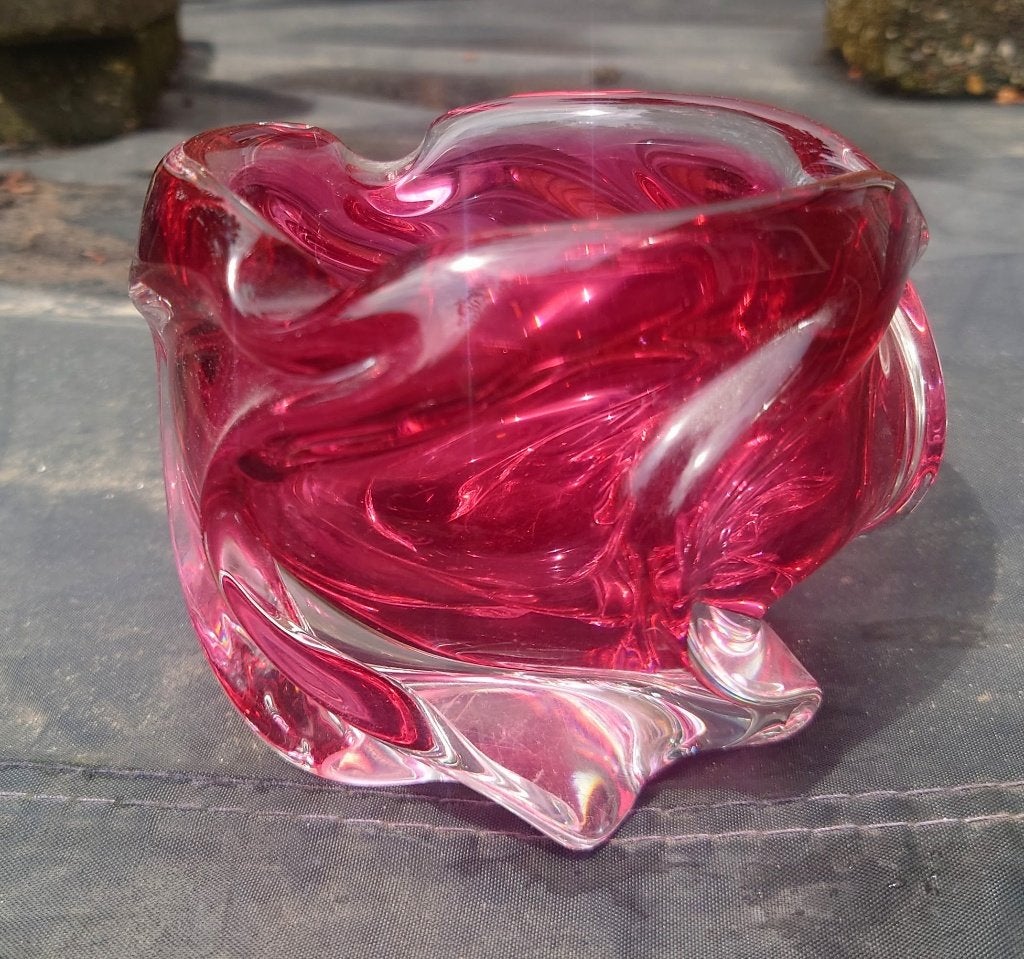 ~1970 Murano glas asbak / kaarshouder, Ophalen of Verzenden