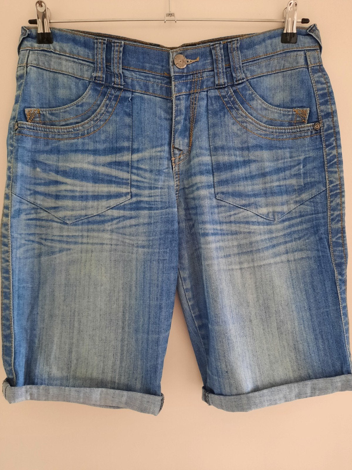 Miss Etam denim bermuda/short - maat 42, Blauw, Overige jeansmaten, Ophalen of Verzenden, Miss Etam
