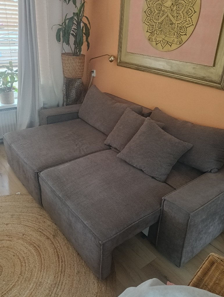 Hoek slaap bank, Huis en Inrichting, Banken | Sofa's en Chaises Longues, Ophalen, 125 tot 150 cm, Zo goed als nieuw, Stof