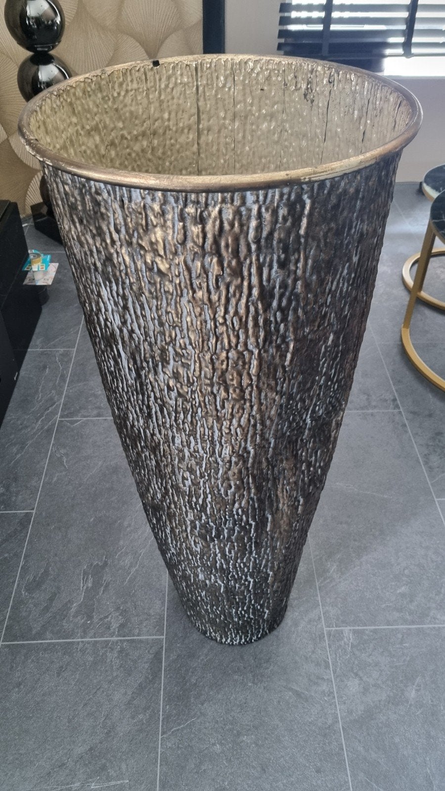 Grote decoratieve vaas goud/bronskleurig, Overige materialen, Meerkleurig, Ophalen of Verzenden, Zo goed als nieuw