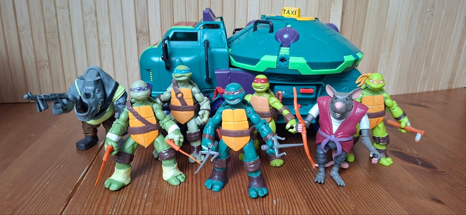 Teenage Mutant Ninja Turtles Actiefiguren Set met Voertuig, Ophalen of Verzenden, Gebruikt