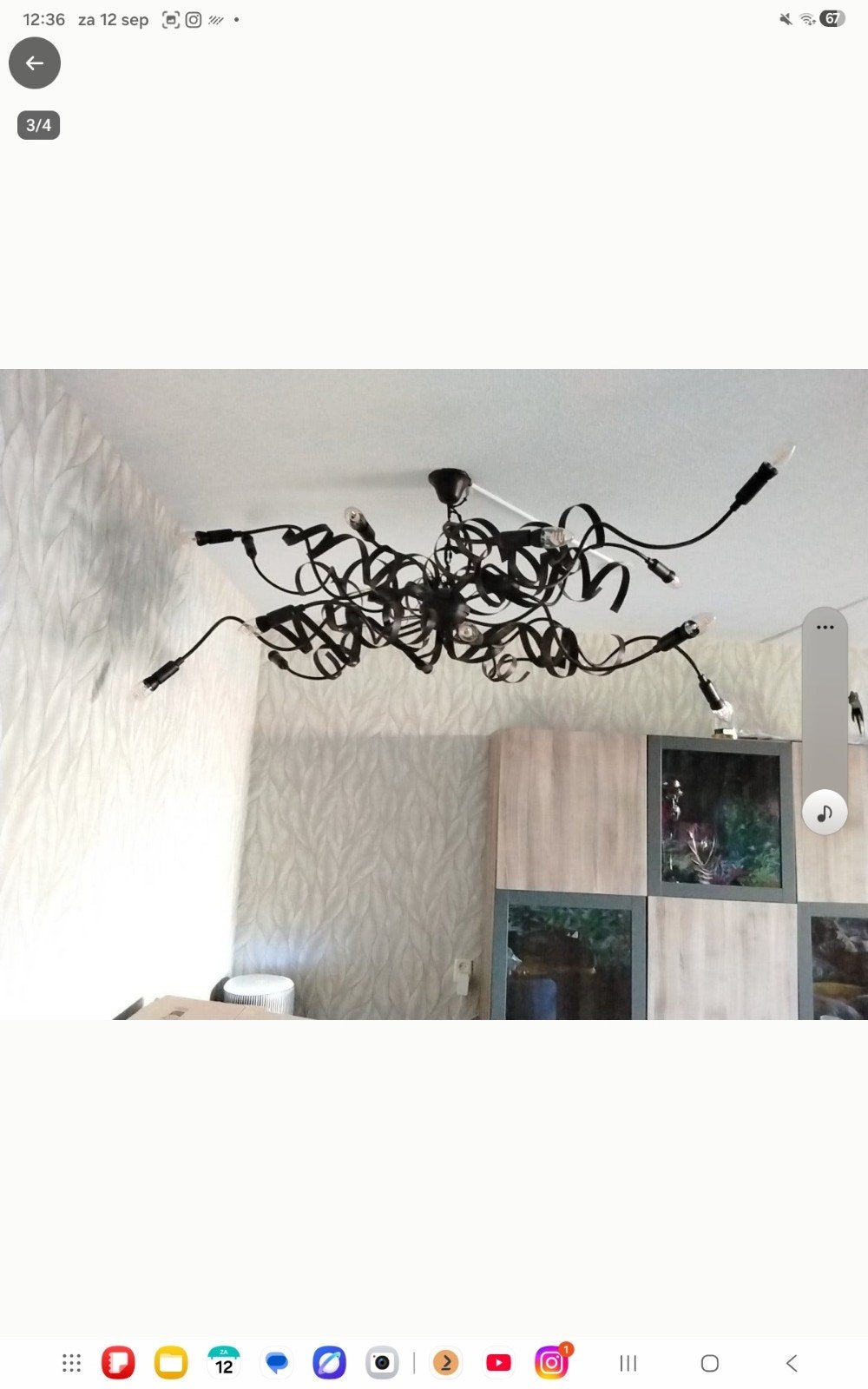 Grote hanglamp en kroonluchter met E14 fittingen, Ophalen, Gebruikt, Metaal, Modern klassiek