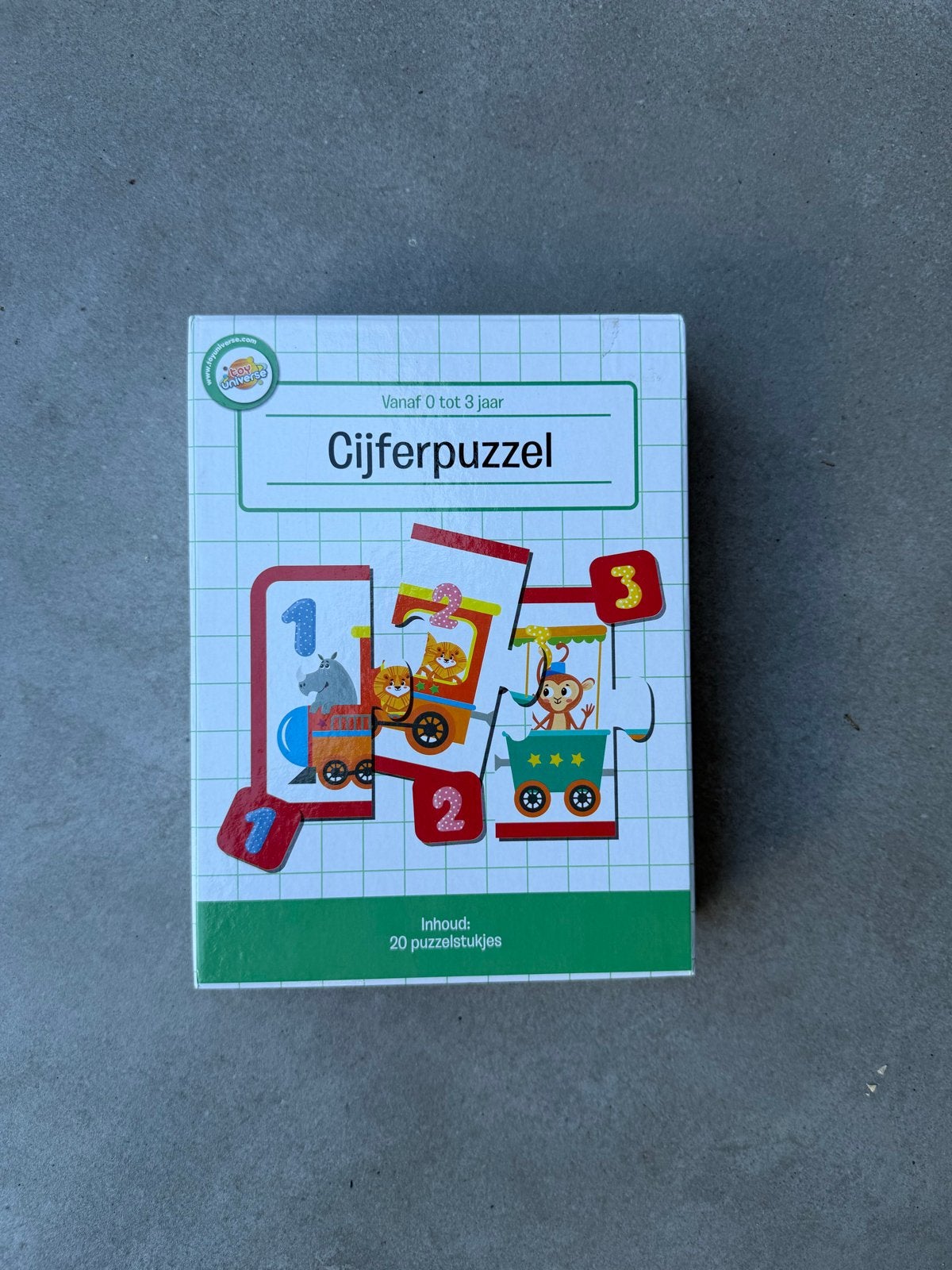 Cijferpuzzel voor kinderen (0-3 jaar), Ophalen of Verzenden, 10 tot 50 stukjes, Zo goed als nieuw, 0 tot 6 maanden