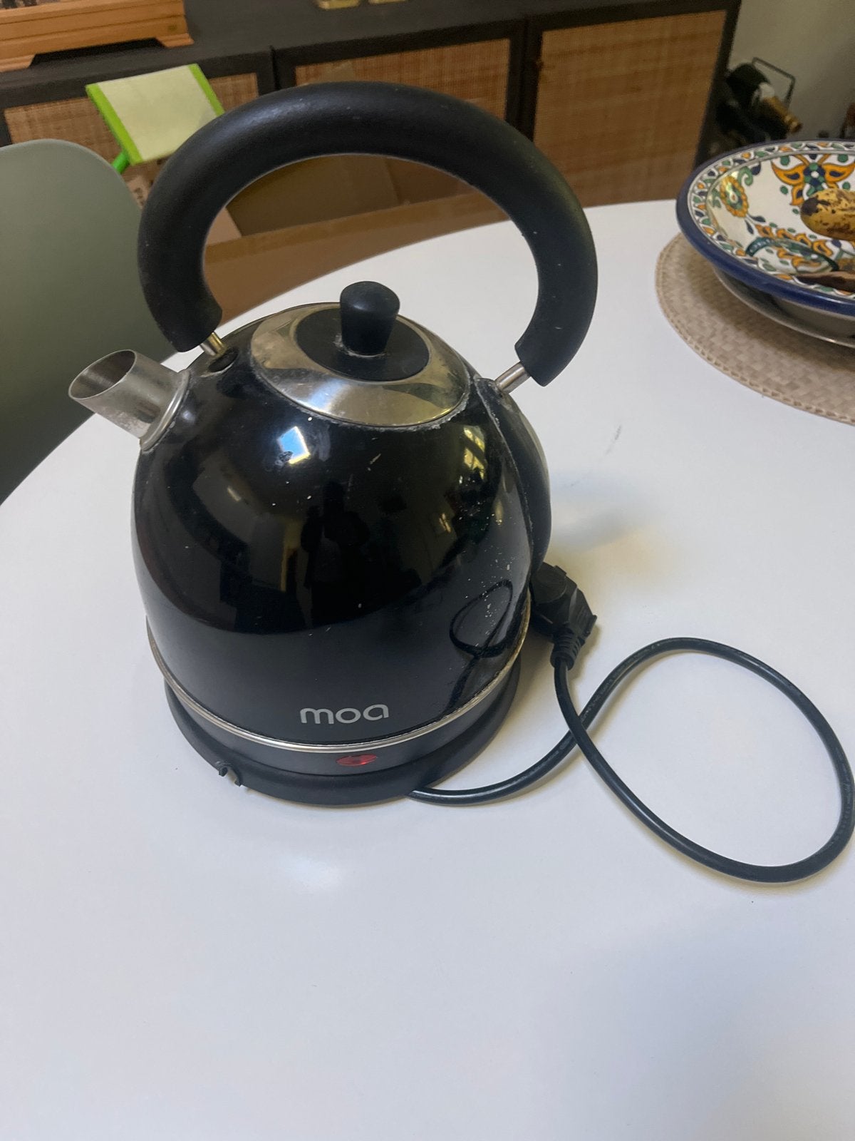 Moa waterkoker - Zwart - Gebruikt, 1 tot 2 liter, Ophalen, Gebruikt, Draadloos