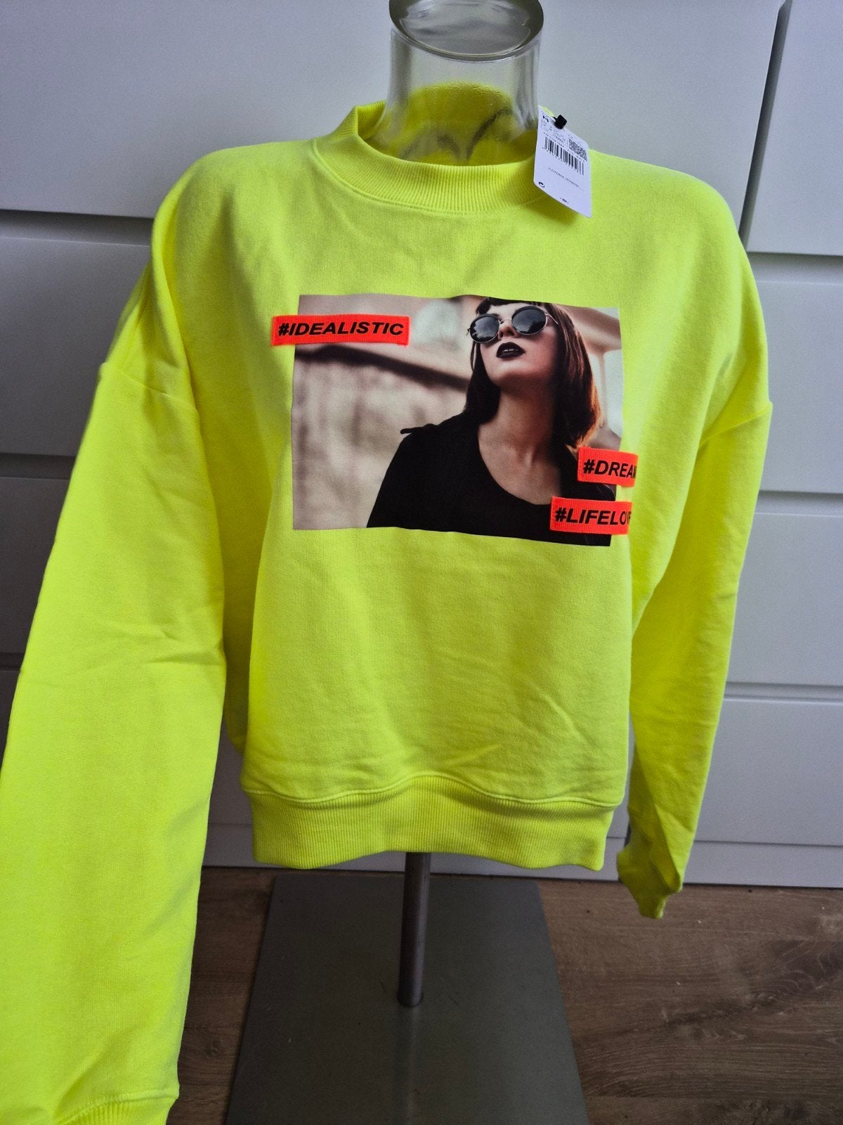 Mango neon Gele Trui met Print - Maat M, Maat 38/40 (M), Geel, Nieuw, Ophalen of Verzenden