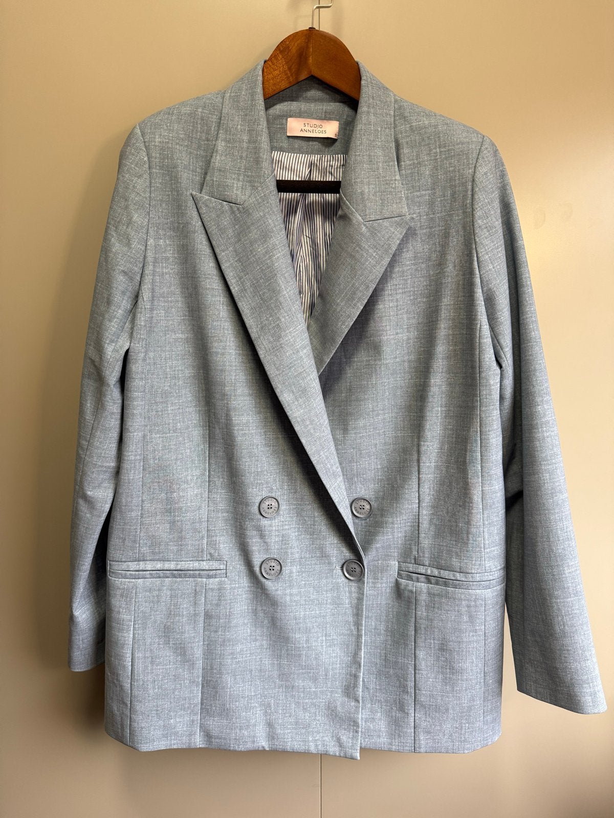 Studio Anneloes Blossom Melee Blazer Silver Grey Maat S, Blauw, Ophalen of Verzenden, Zo goed als nieuw, Jasje