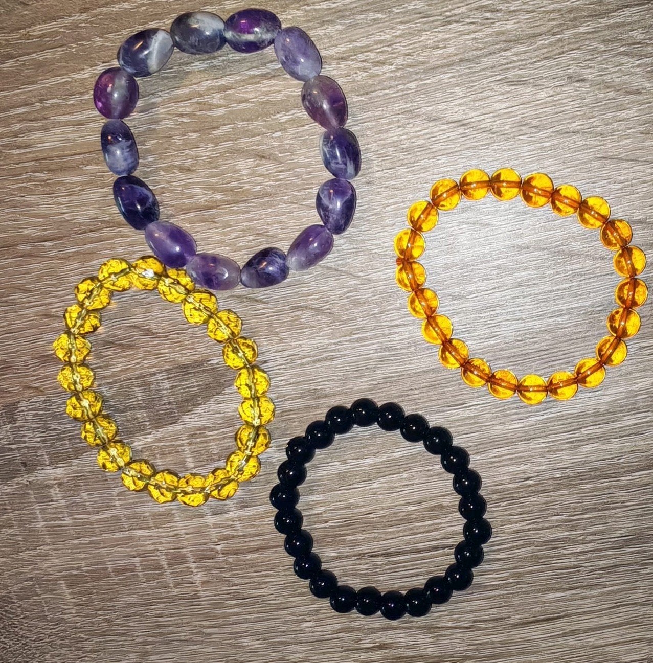 Kralenarmband set - 4 stuks div. kleuren kralen Buddha steen, Paars, Nieuw, Ophalen of Verzenden, Elastiek