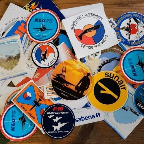 Stickers vliegtuigen en luchtvaart, Verzamelen, Stickers, Ophalen of Verzenden, Zo goed als nieuw