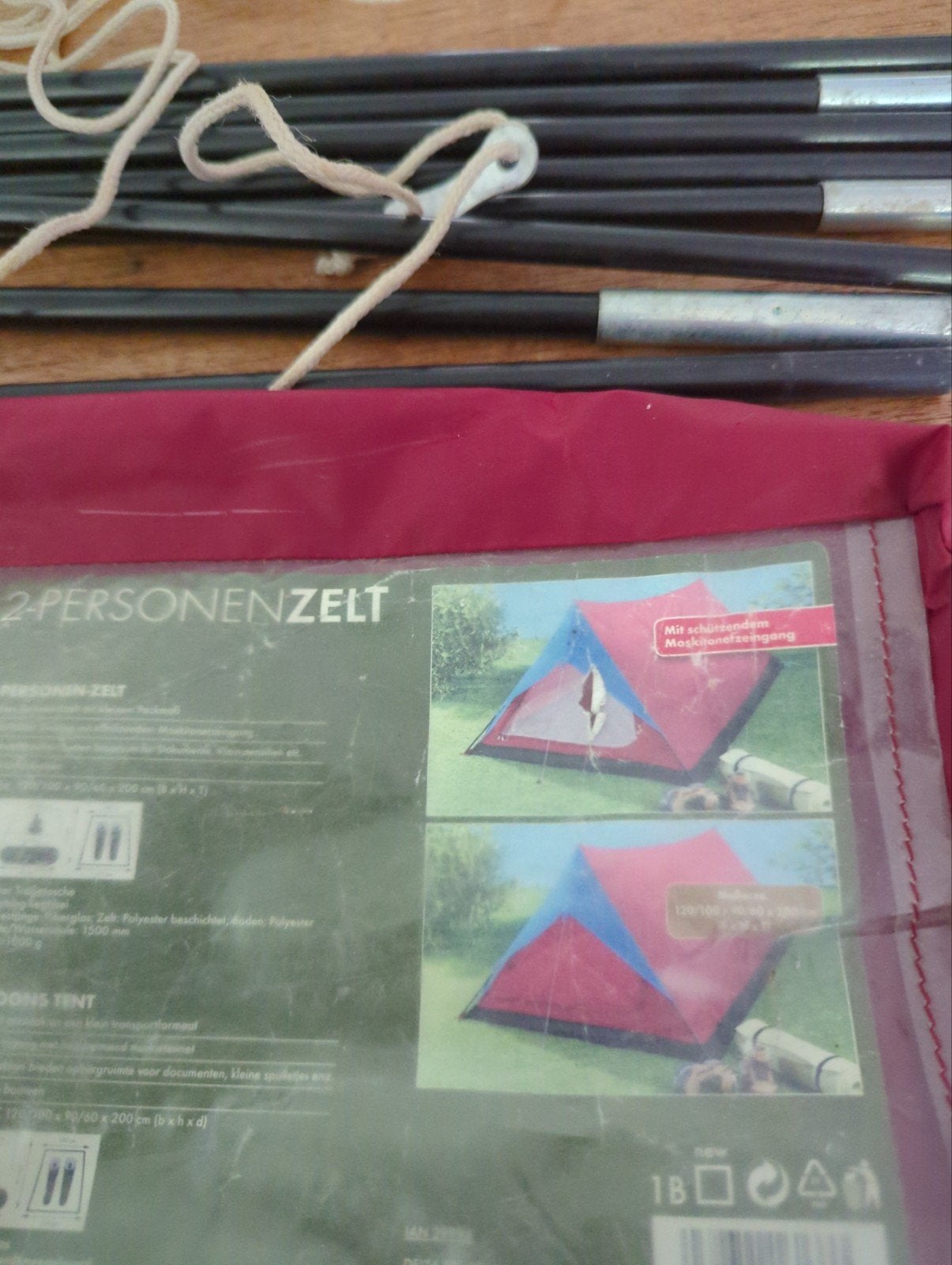 2-persoons tentje met fiberstokken (excl. haringen), Ophalen of Verzenden
