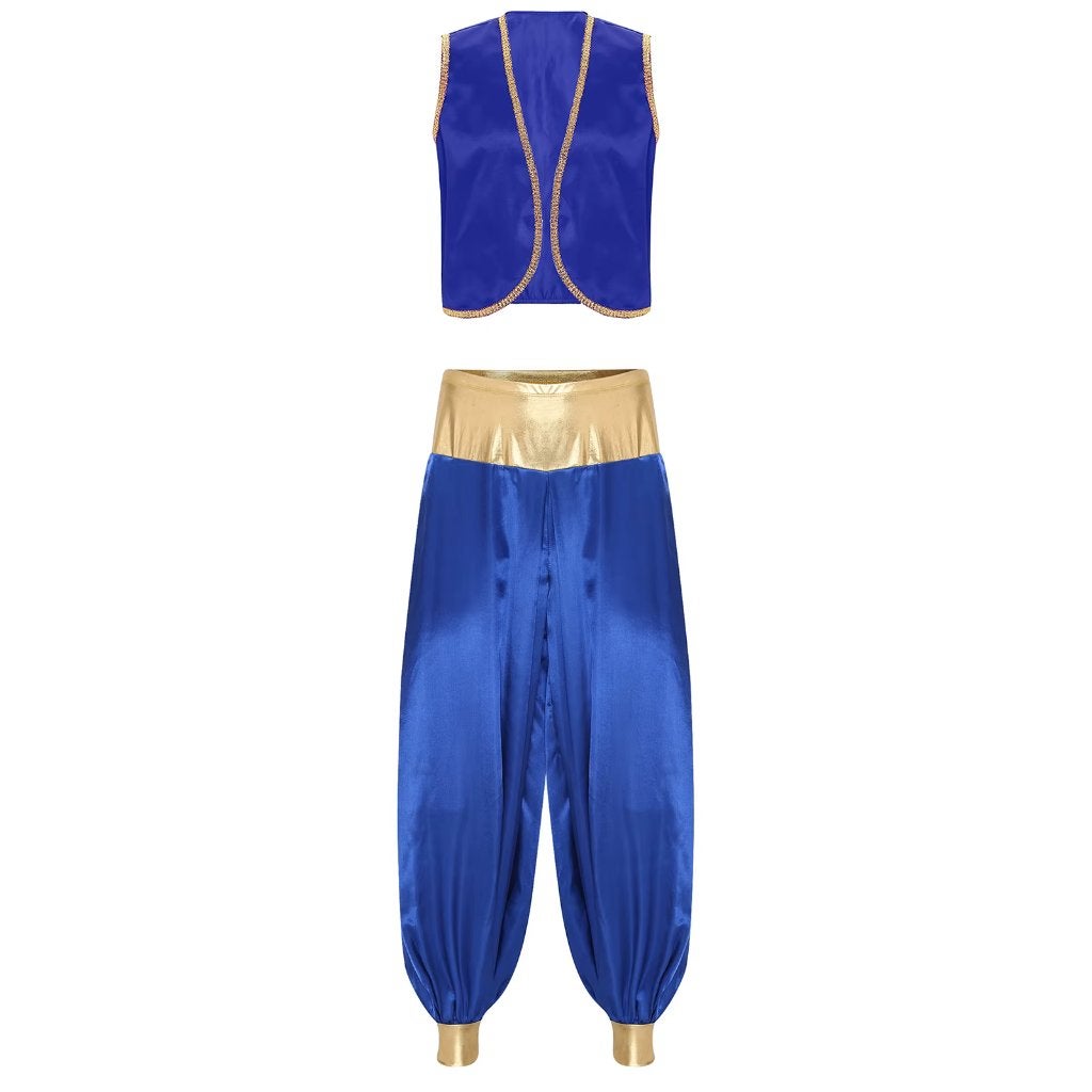Blauw arabische prins kostuum, Kleding | Heren, Verzenden, Nieuw, Overige maten, Kleding