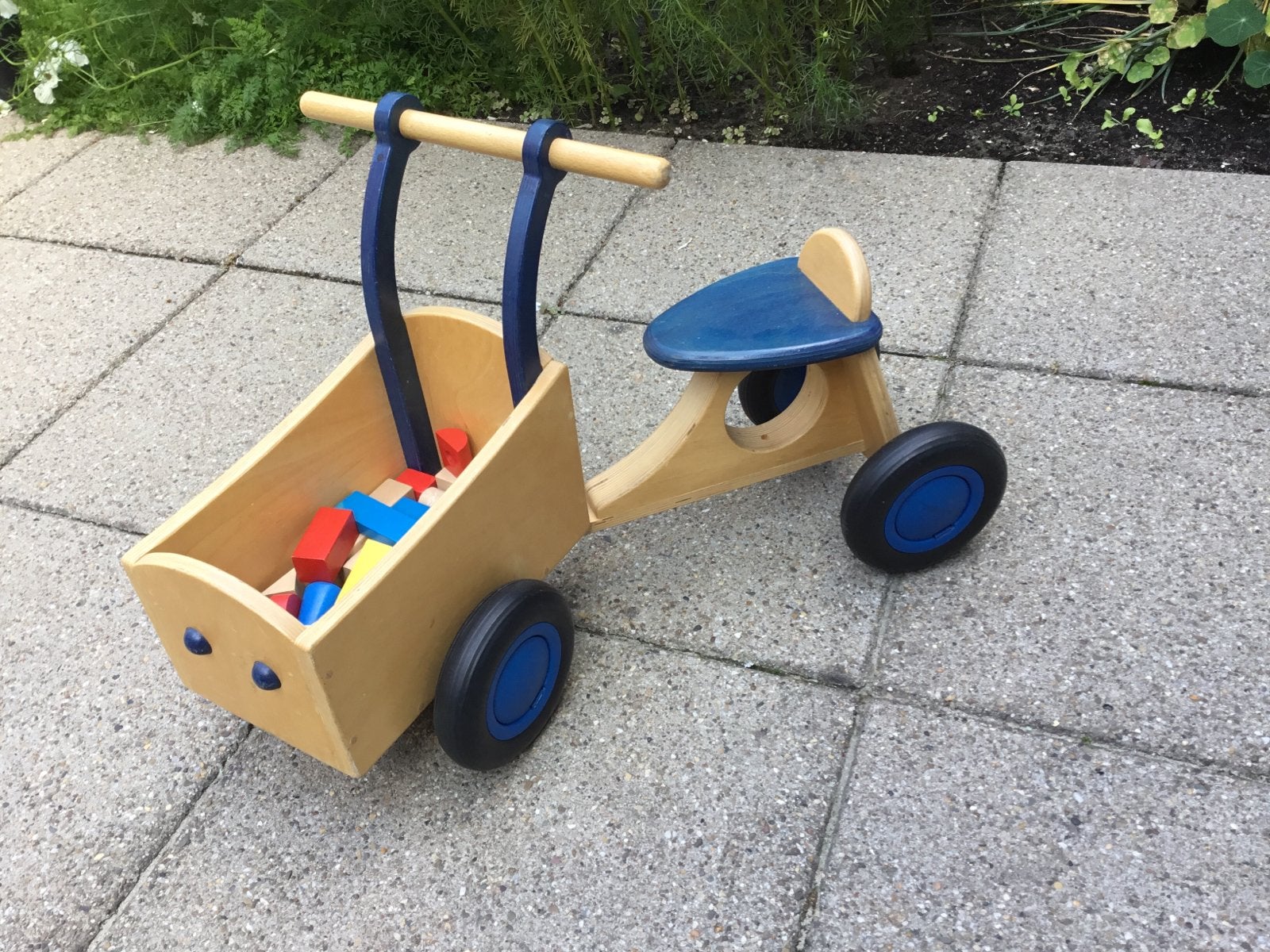Houten loopfiets met kar!, Ophalen, Zo goed als nieuw, Loopfiets